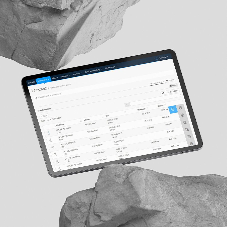 Tablet s aktivnim zaslonom između dva kamena