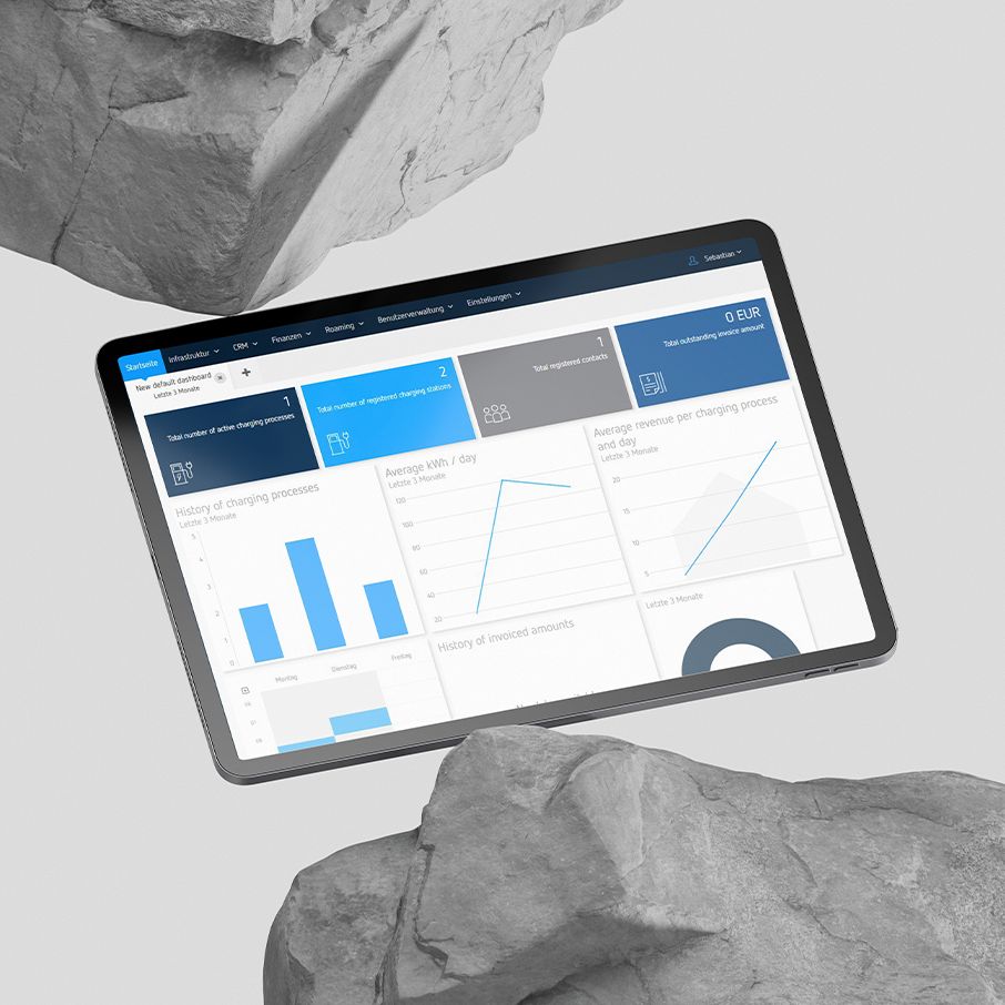 Tablet s aktivnim zaslonom između dva kamena